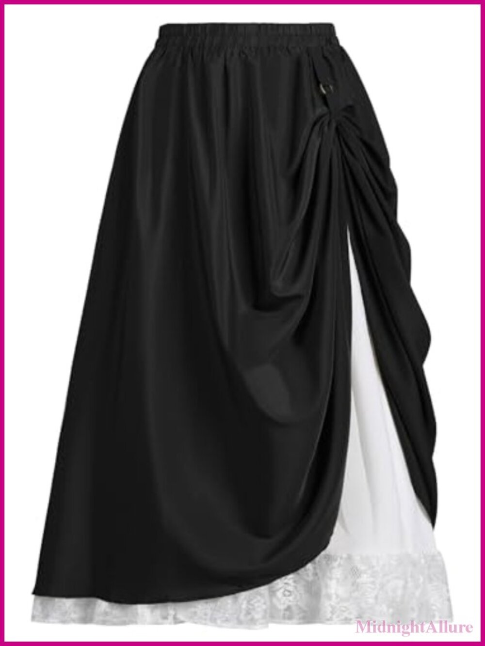 Renaissance Flowy Maxi Skirt with Pocket, High Waist Medieval Pirate Skirt